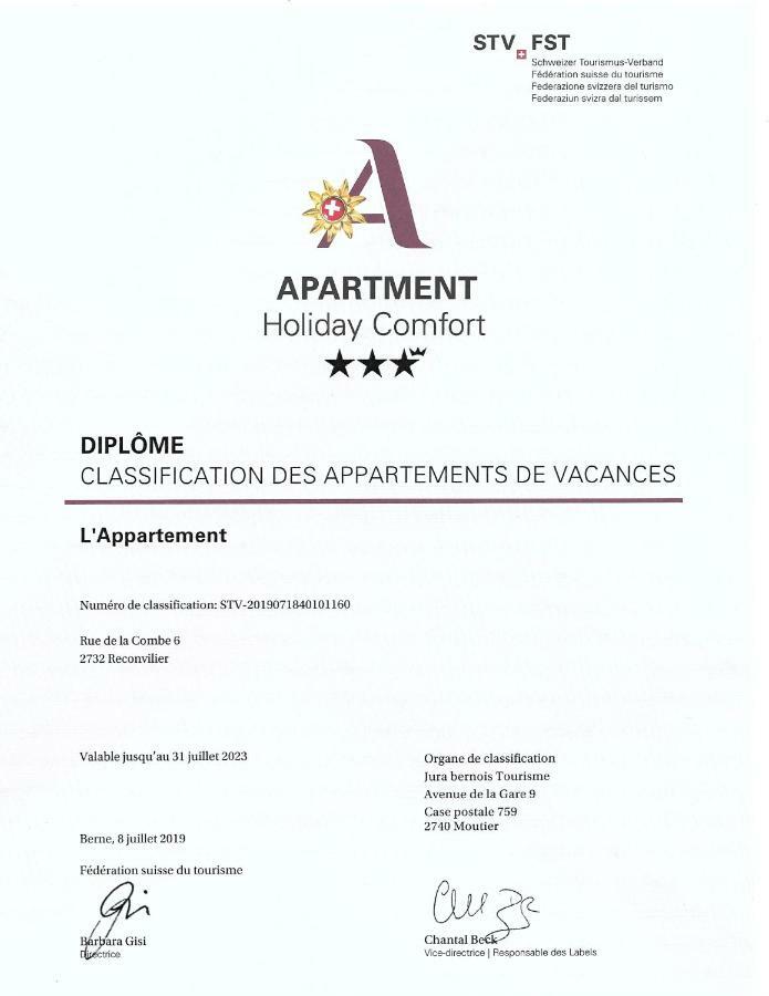 L'Appartement Reconvilier Exterior foto